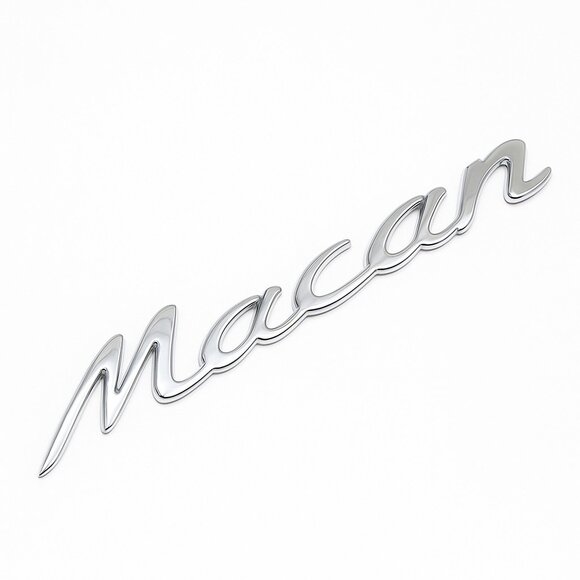 Porsche Macan Chrome Rear Emblem Badge 2014–2024 OEM Style - Picture 4 of 4